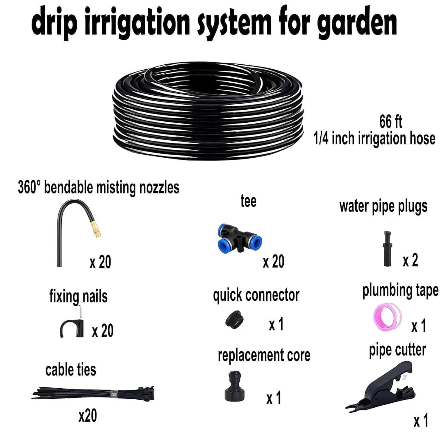 IrriNex 50 ft Drip Irrigation System Kit 66 ft option view 2