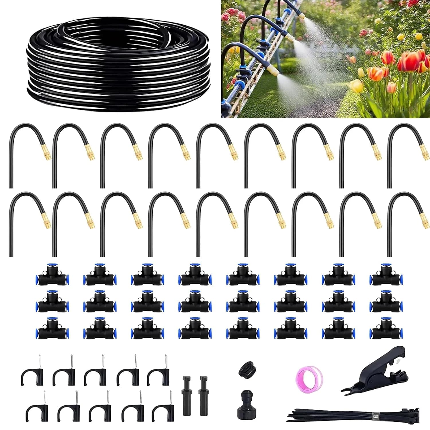 IrriNex 50 ft Quick-Connect Drip Irrigation System Kit – Model IRK-NJG3TH