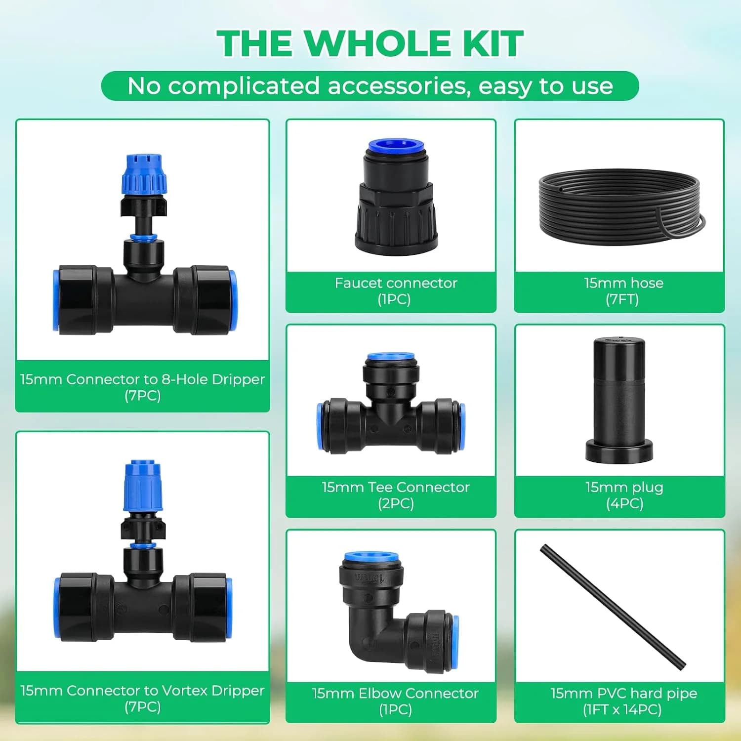 IrriNex 8 ft Raised-Bed Drip Irrigation Kit component view 6