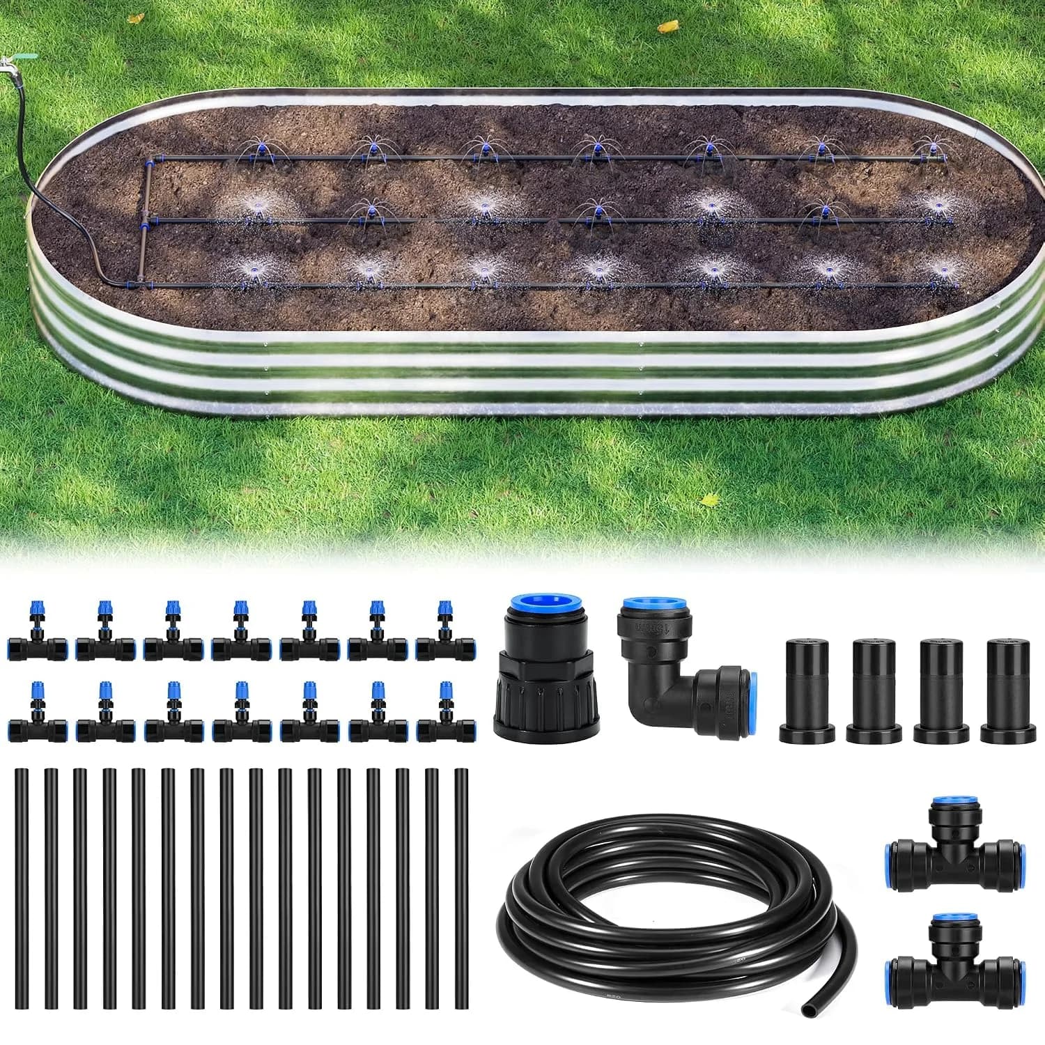 IrriNex 8 ft Raised-Bed Drip Irrigation Kit