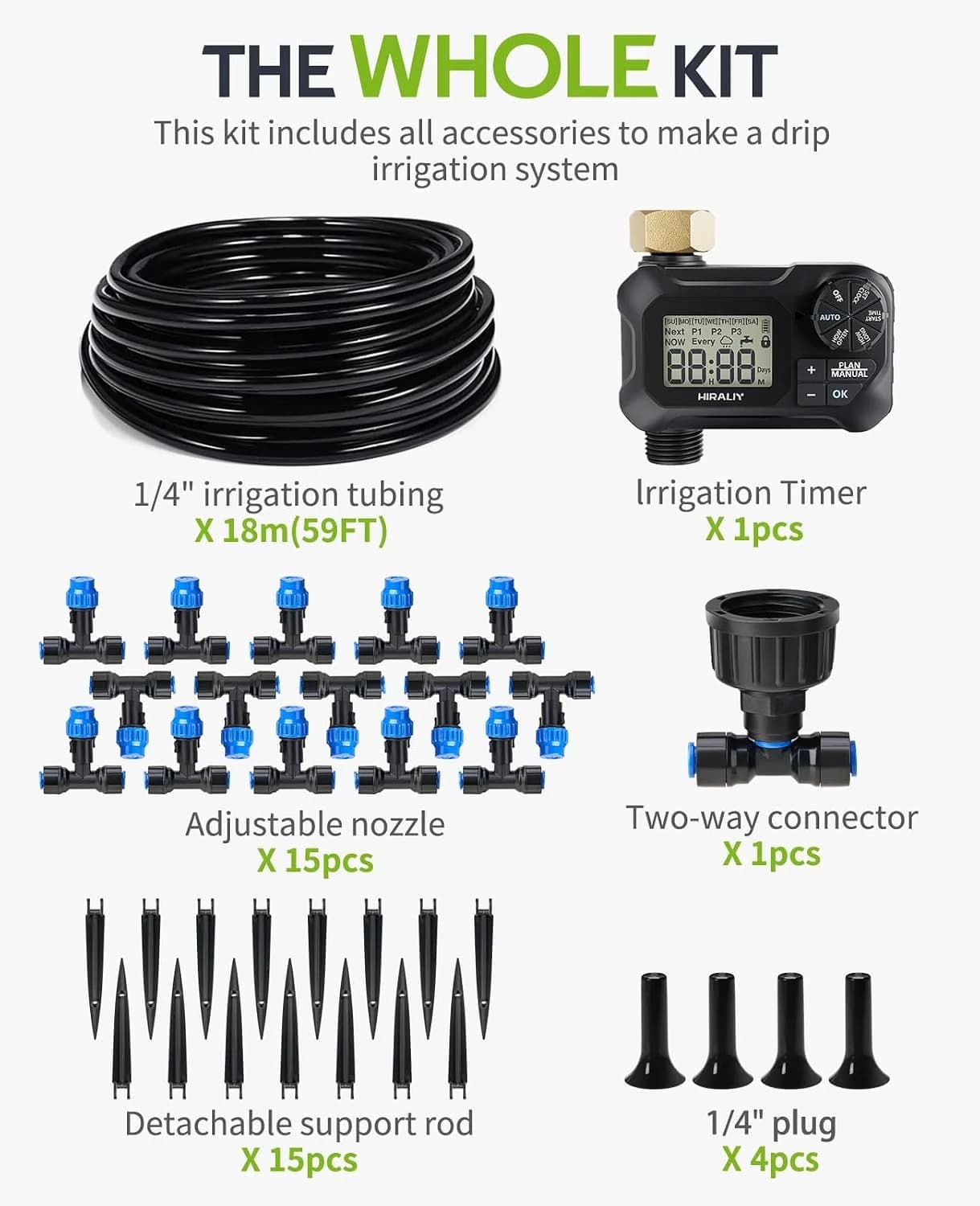 IrriNex 59 ft Drip Irrigation System Kit component view 9