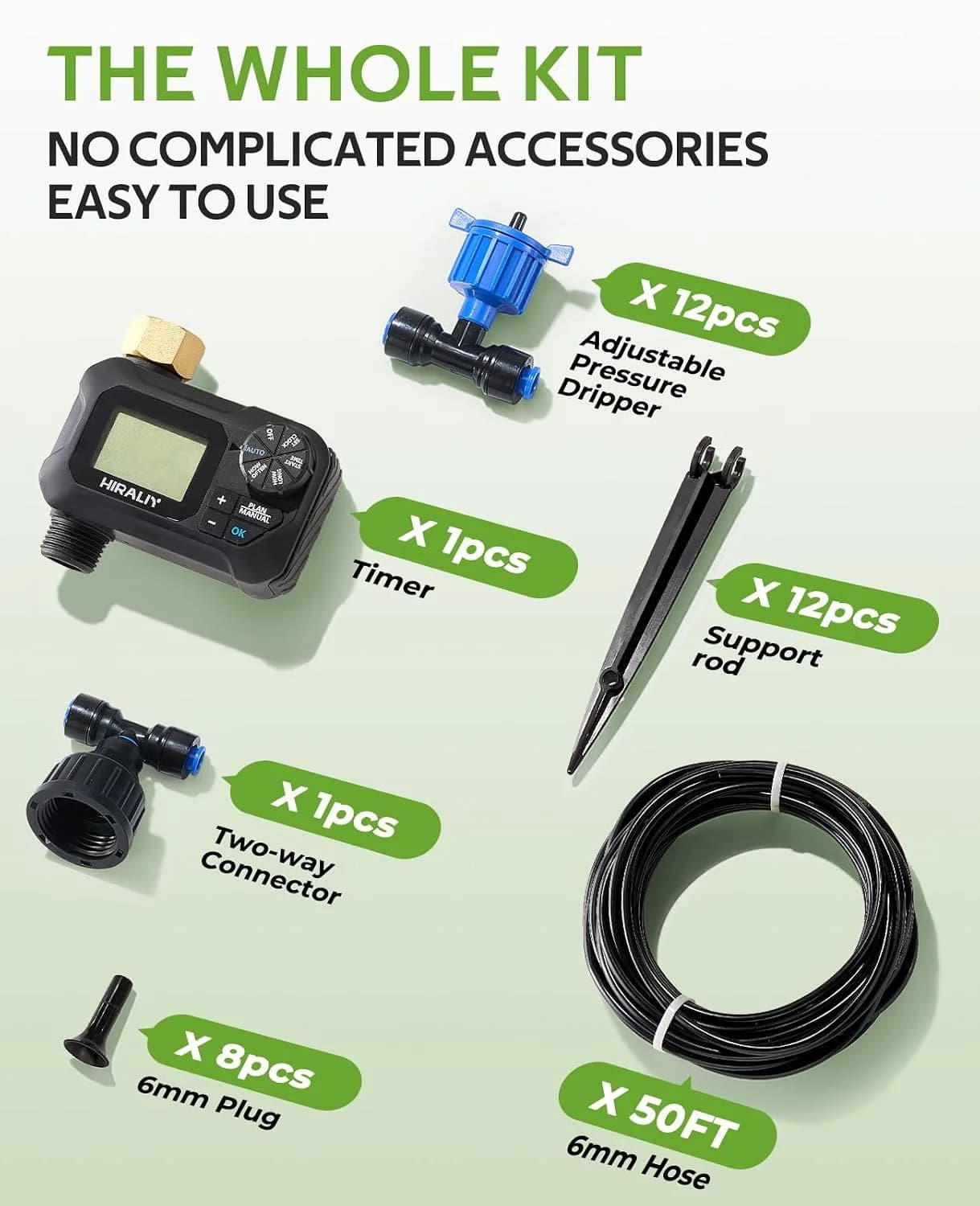 IrriNex 50 ft Drip Irrigation System Kit component view 7