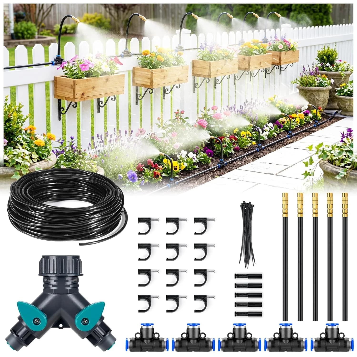 IrriNex 33 ft Quick-Connect Drip Irrigation System Kit