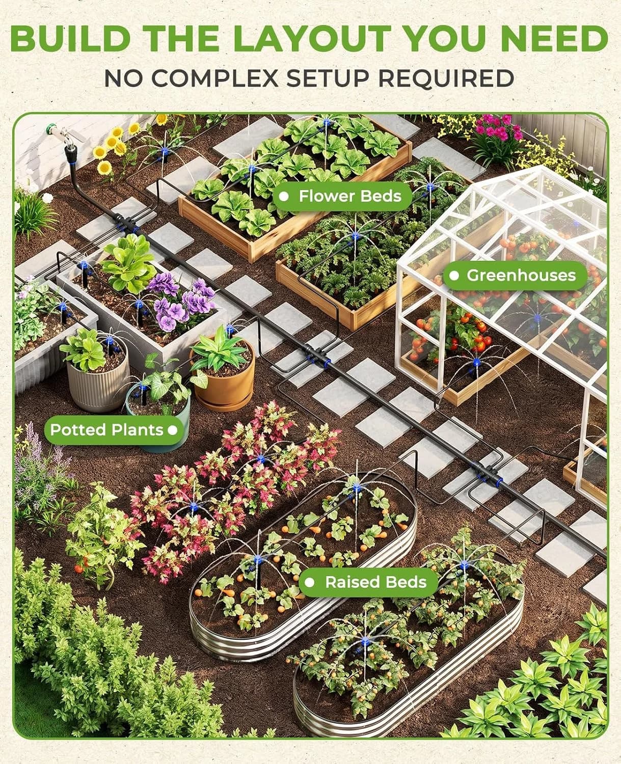 IrriNex 100 ft Drip Irrigation System Kit component view 2