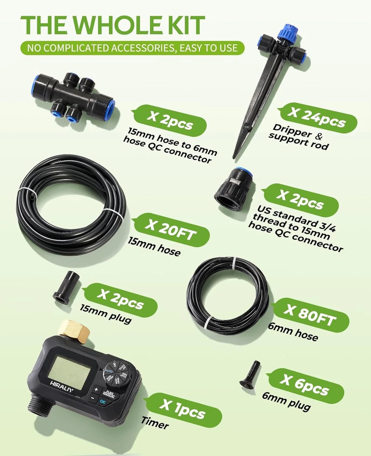 IrriNex 100 ft Drip Irrigation System Kit component view 6