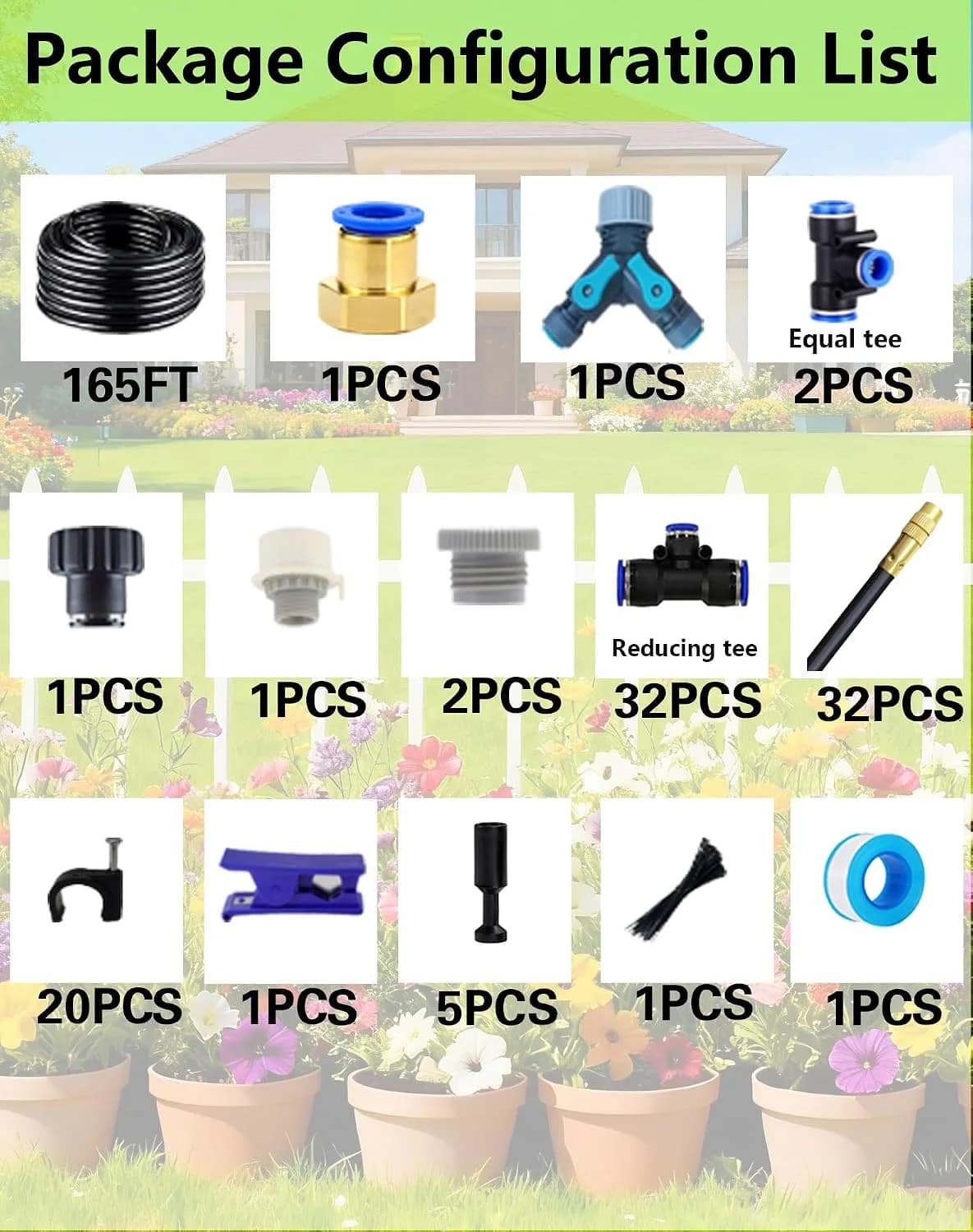 IrriNex 100 ft Drip Irrigation System Kit 165 FT option view 2