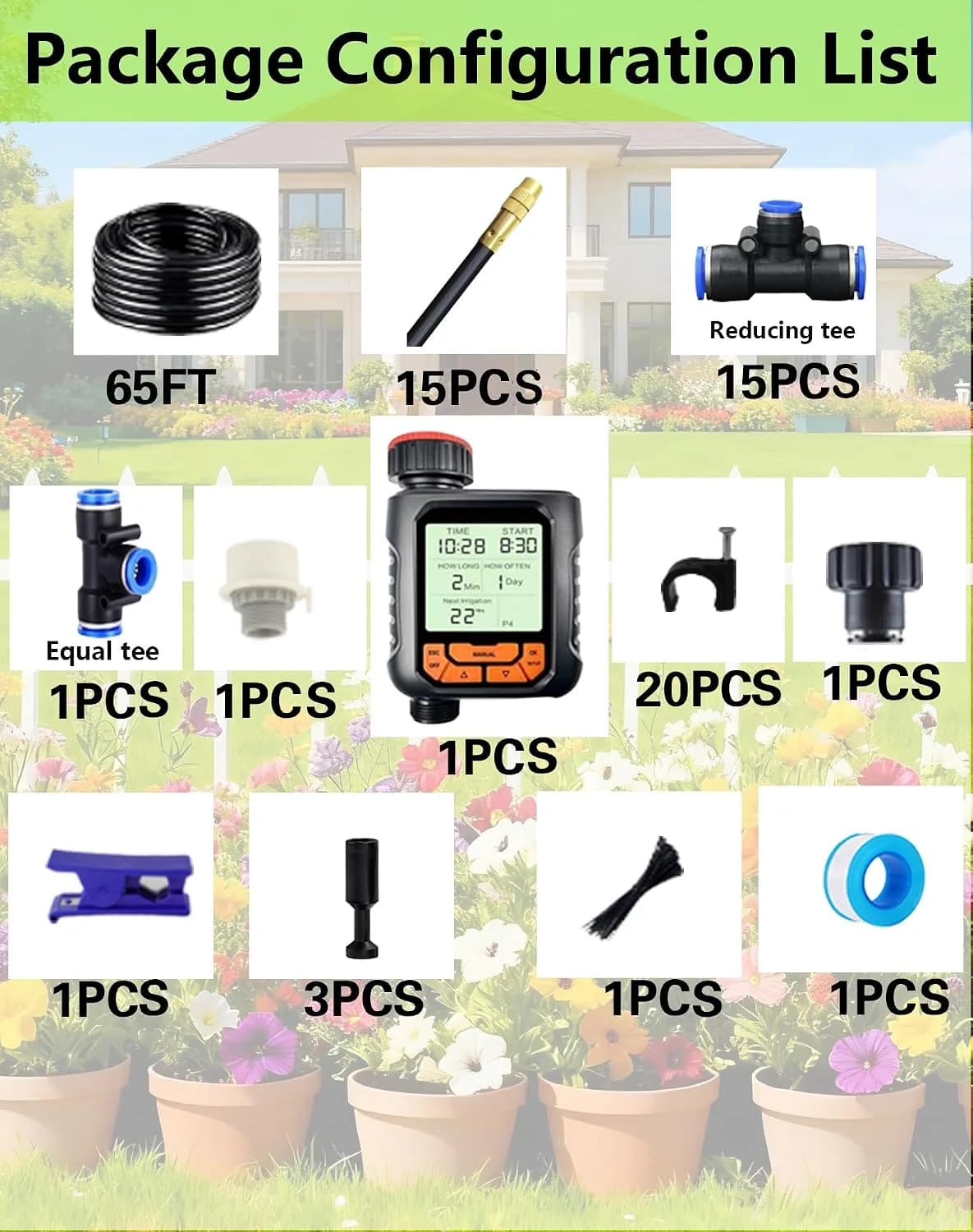 IrriNex 100 ft Drip Irrigation System Kit 65 FT option view 2