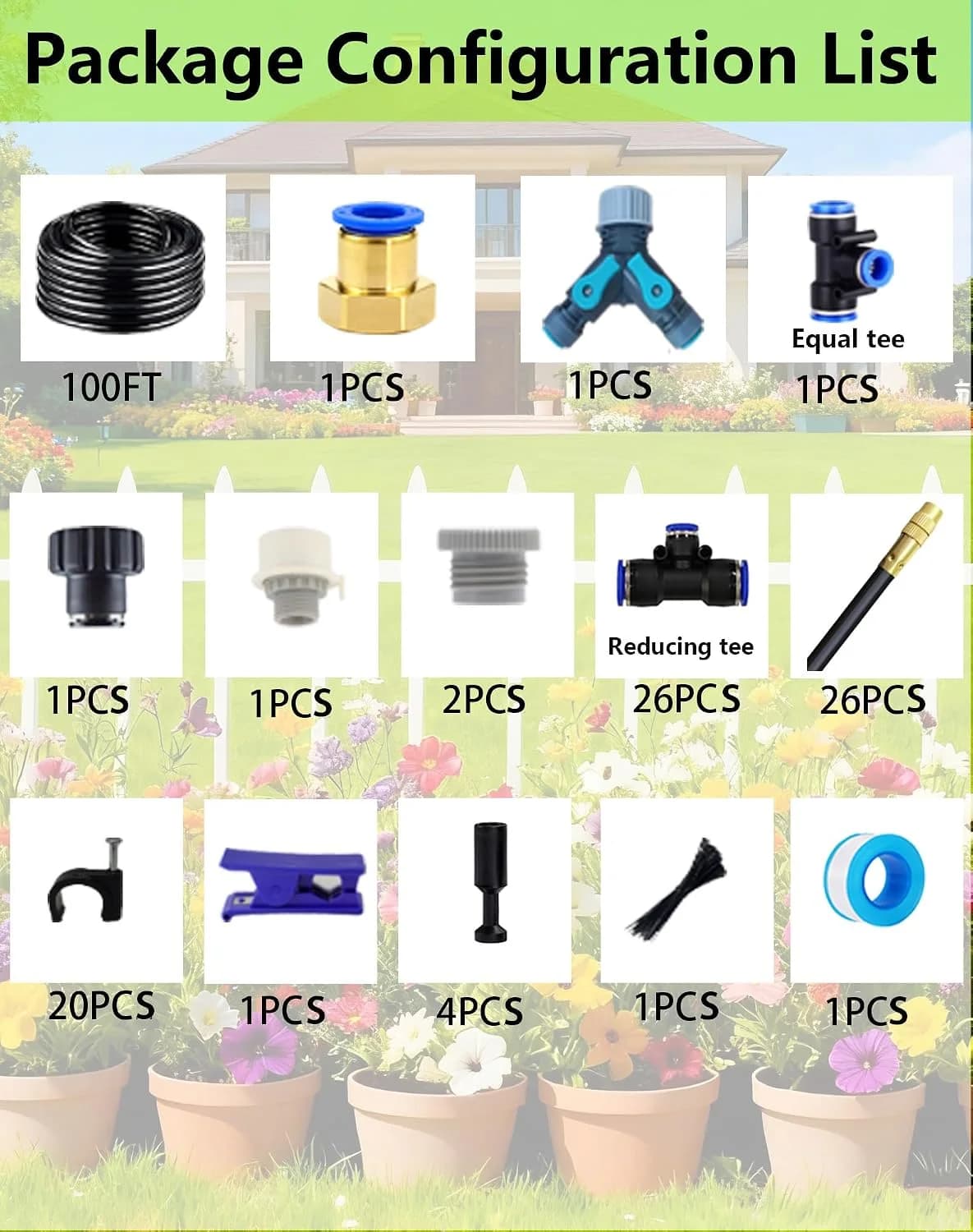 IrriNex 100 ft Drip Irrigation System Kit component view 2