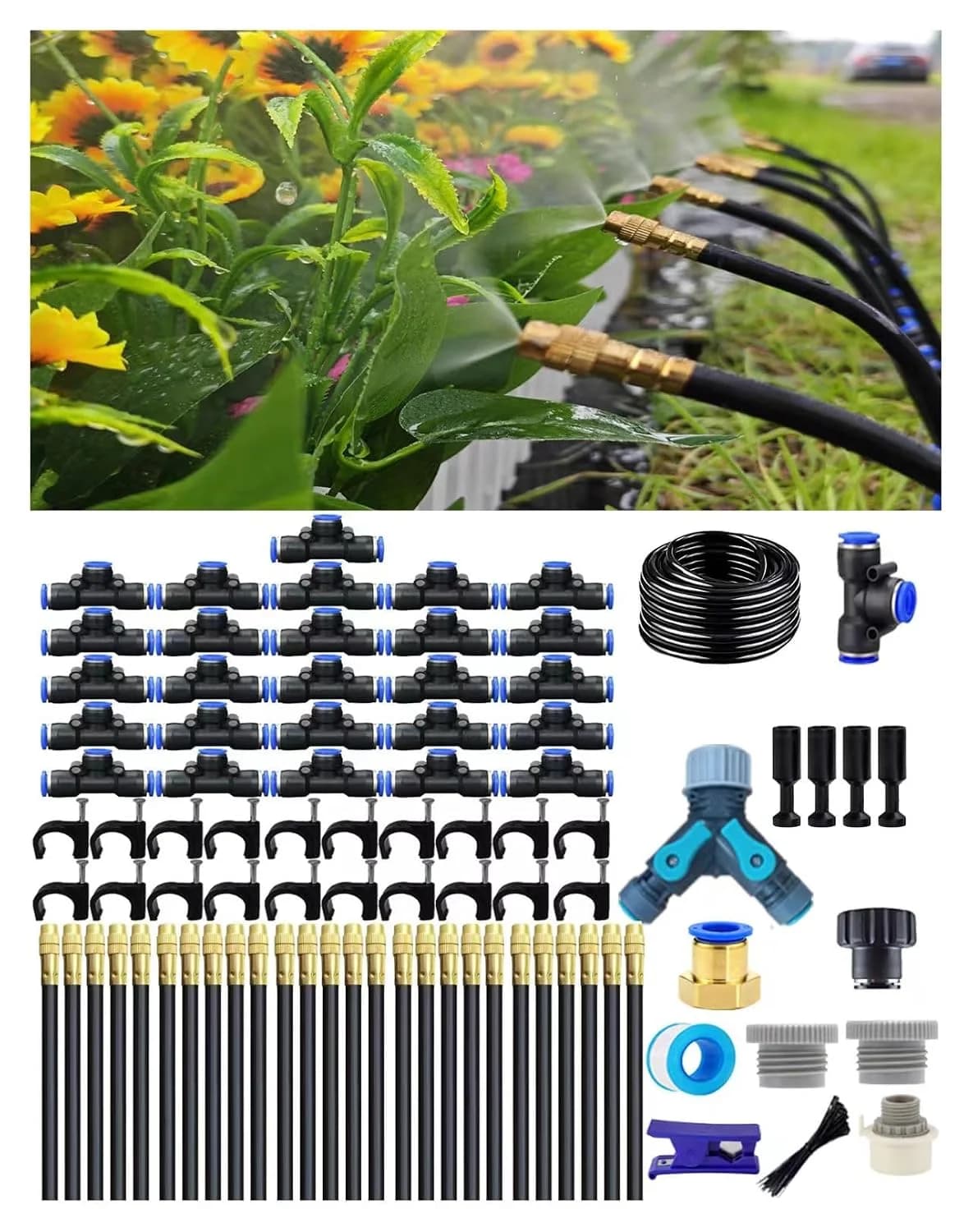 IrriNex Quick-Connect Garden Drip Irrigation Kit with 12 mm Tubing – Model IRK-5ZK87J