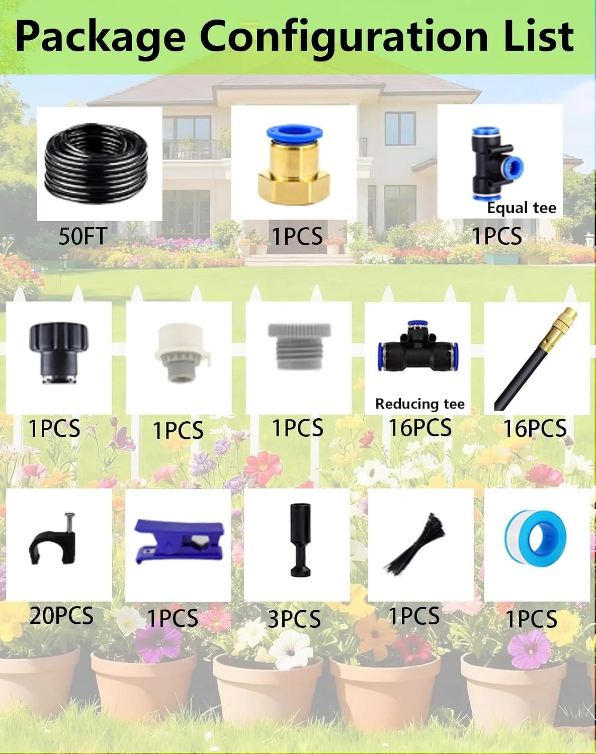 IrriNex 100 ft Drip Irrigation System Kit 50 FT option view 2