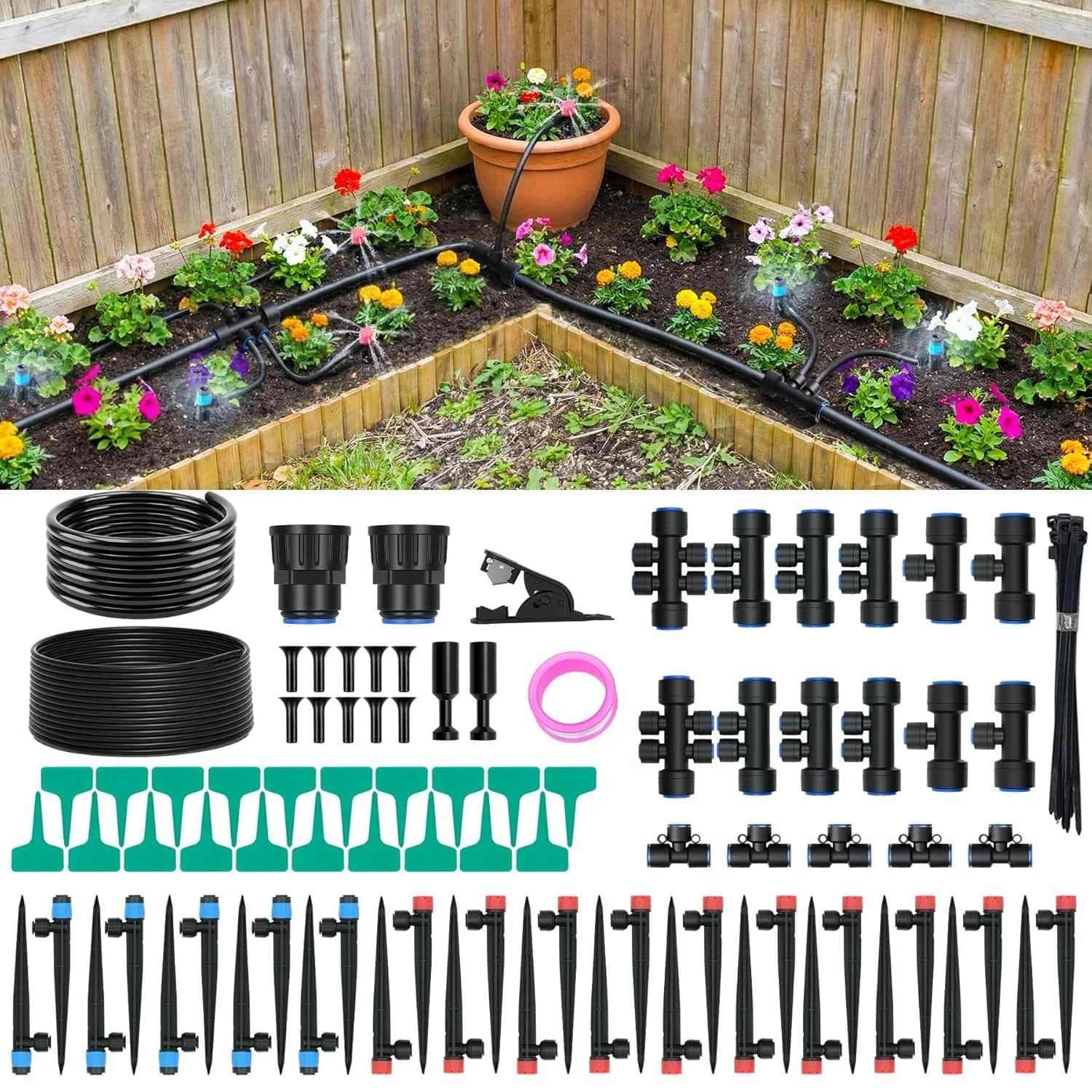 IrriNex 100 ft Quick-Connect Drip Irrigation System Kit – Model IRK-KY5YCR
