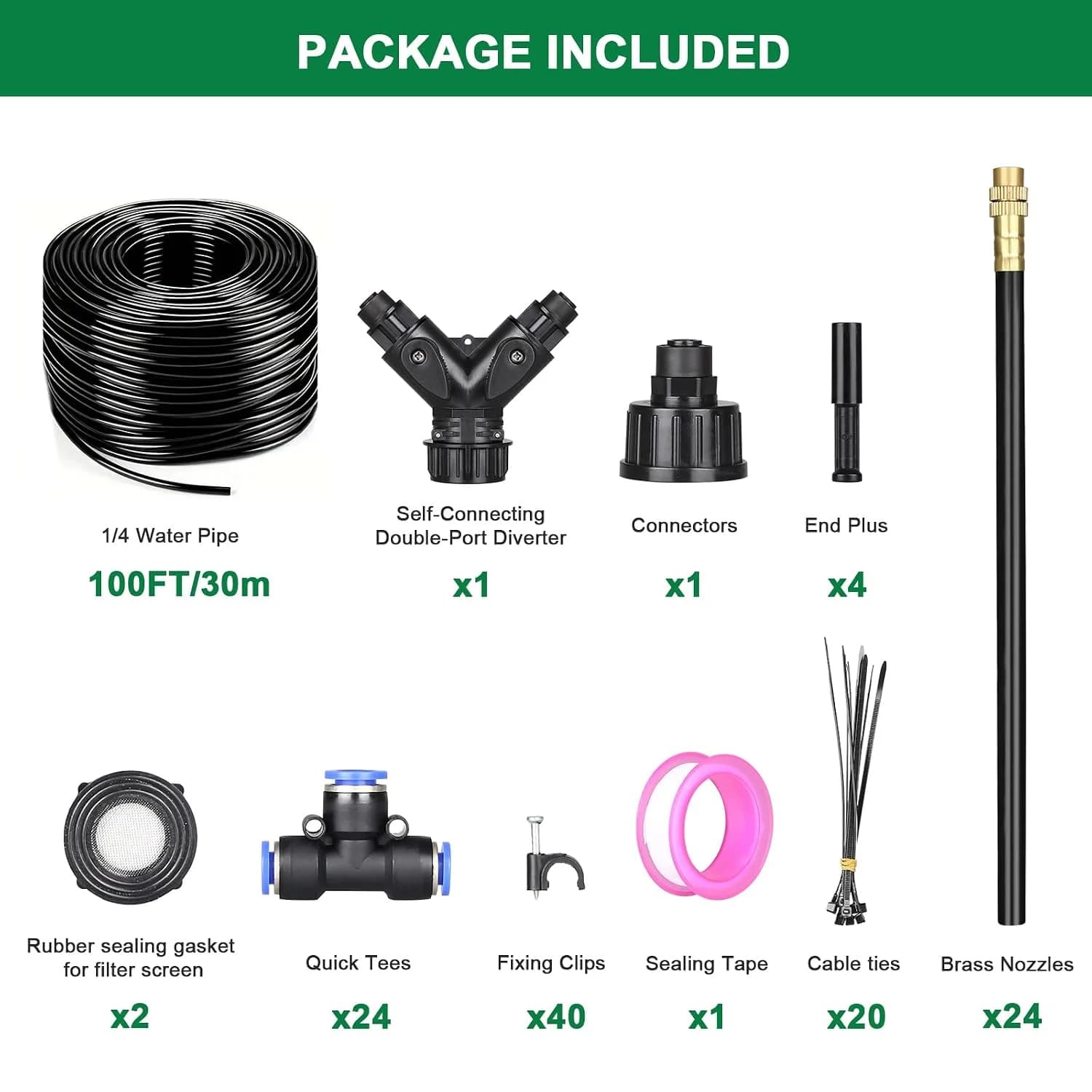 IrriNex 100 ft Drip Irrigation System Kit component view 2