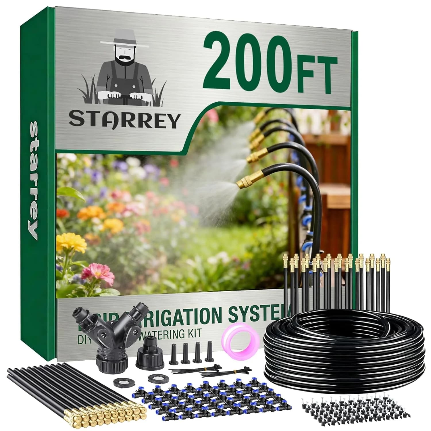 IrriNex 100 ft Drip Irrigation System Kit 200FT/40pcs option view 1