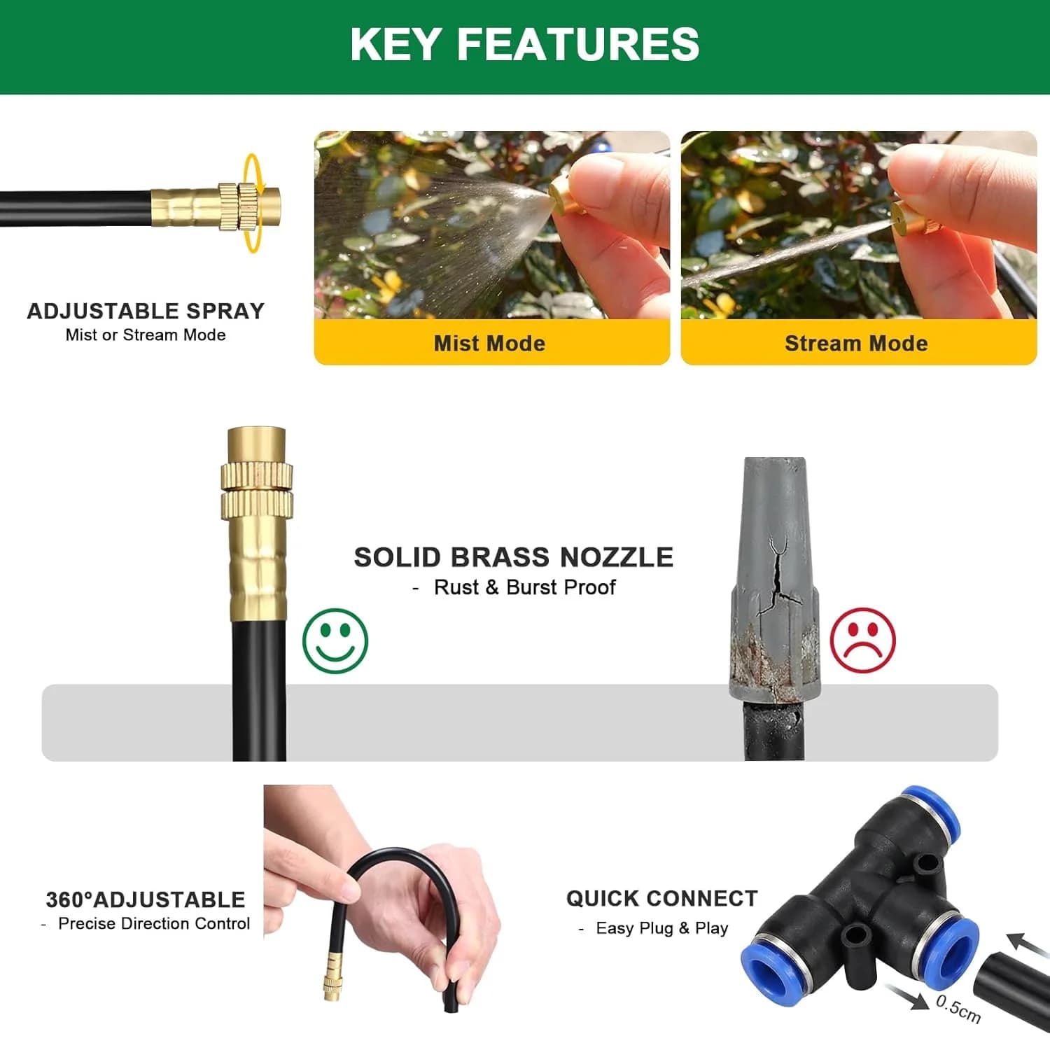 IrriNex 100 ft Drip Irrigation System Kit 200FT/40pcs option view 5