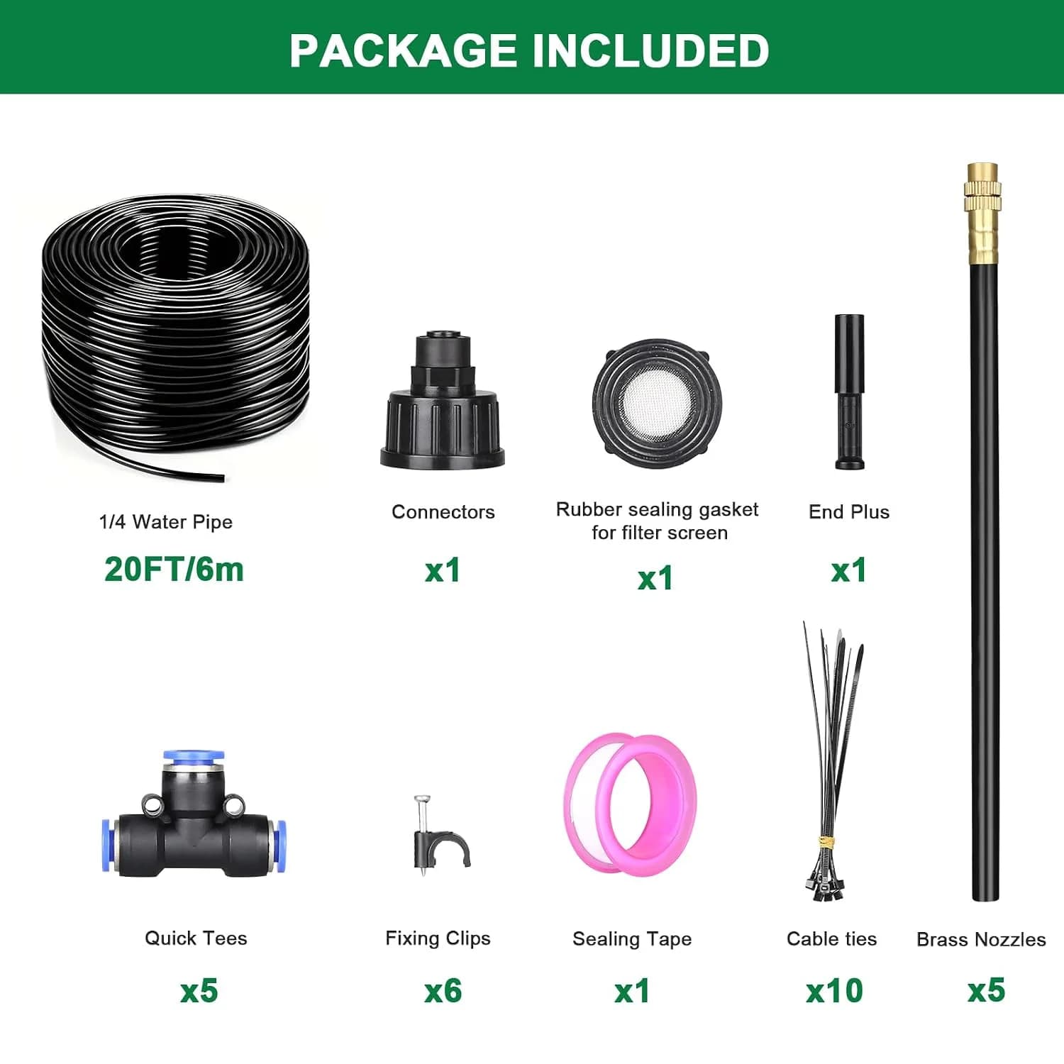 IrriNex 100 ft Drip Irrigation System Kit 20FT/5pcs option view 2