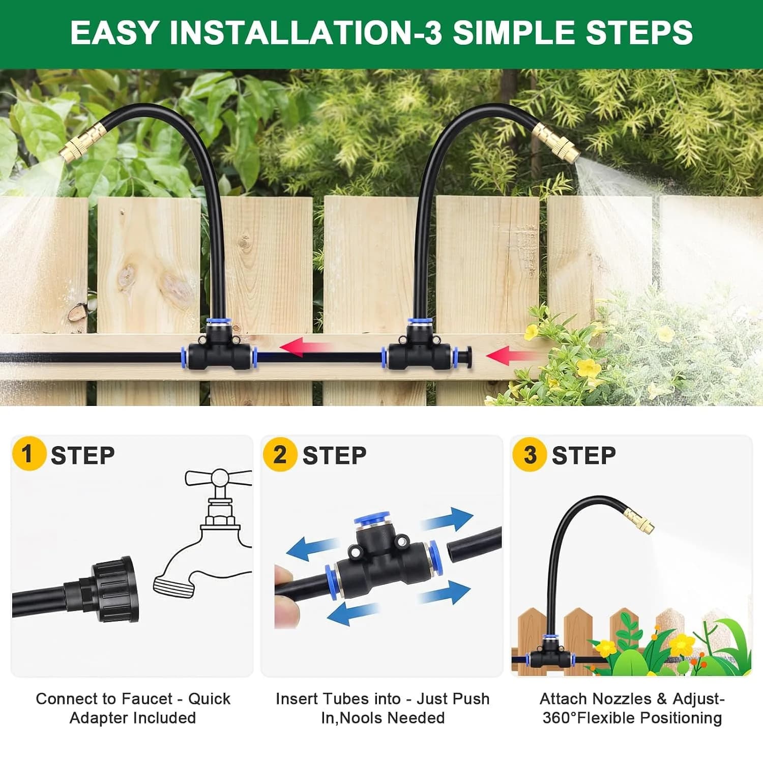 IrriNex 100 ft Drip Irrigation System Kit 20FT/5pcs option view 4