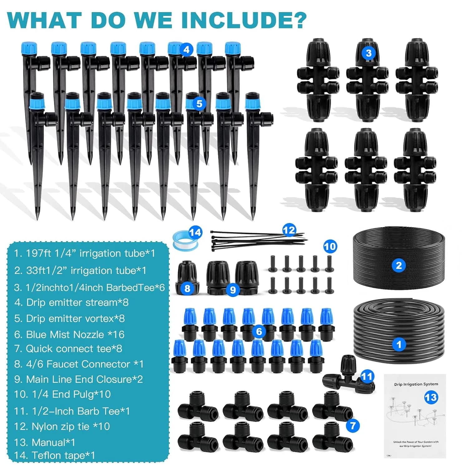 IrriNex 230 ft Garden Misting and Cooling Kit component view 3