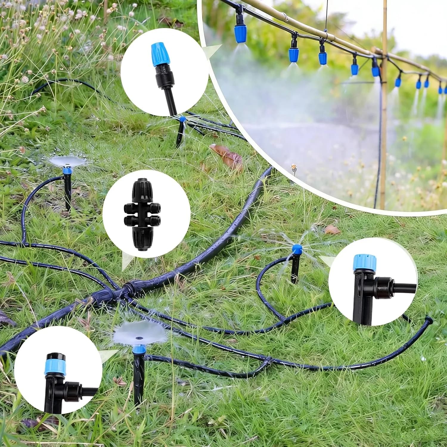 IrriNex 230 ft Garden Misting and Cooling Kit component view 5