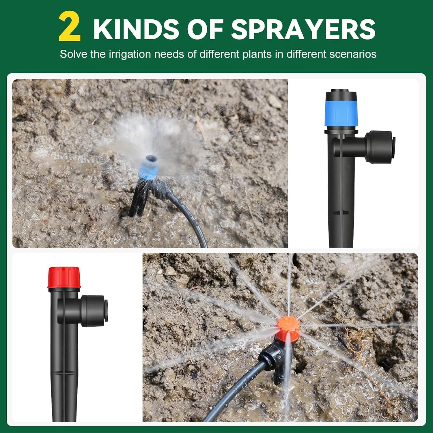 IrriNex 233 ft Drip Irrigation System Kit 26FT Main tube+100FT 1/4" tube option view 3