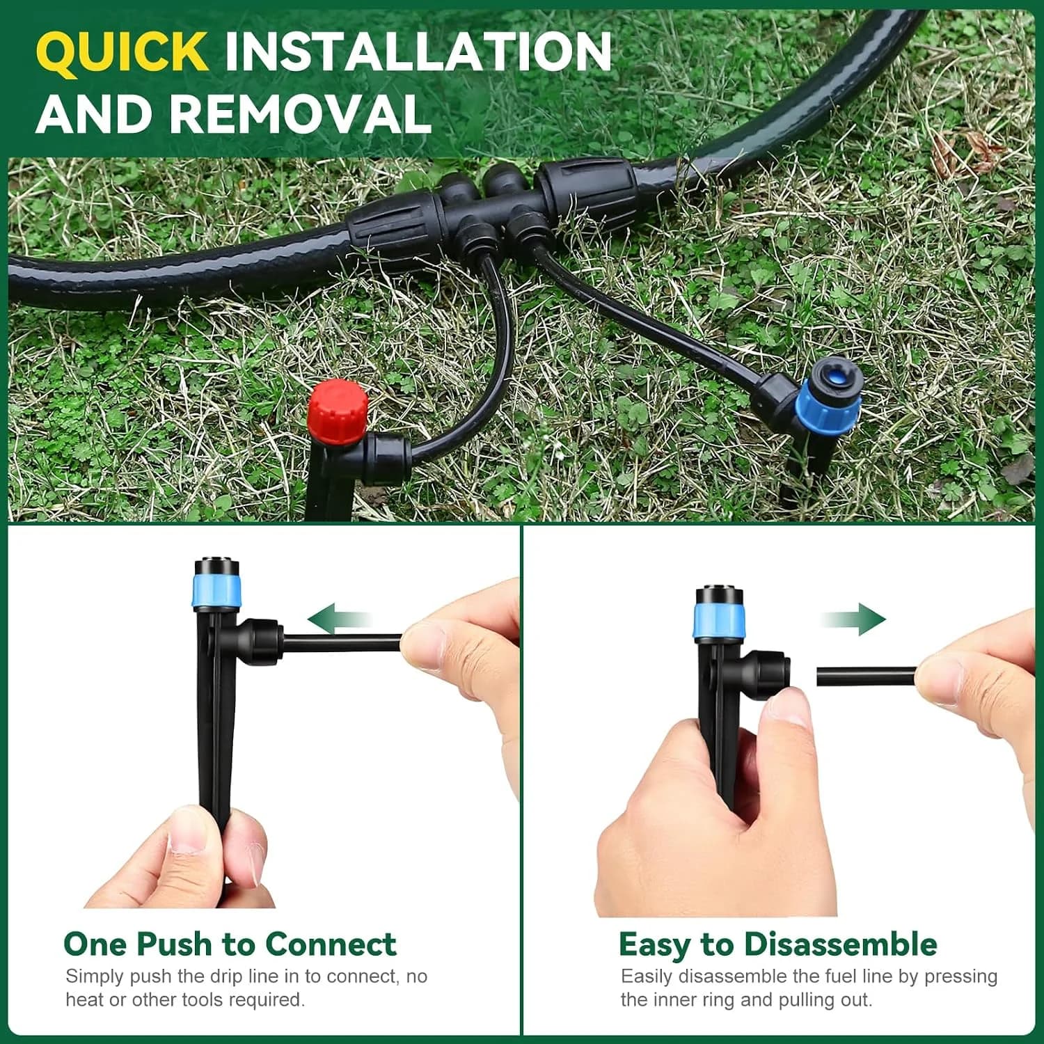 IrriNex 233 ft Drip Irrigation System Kit 26FT Main tube+100FT 1/4" tube option view 5
