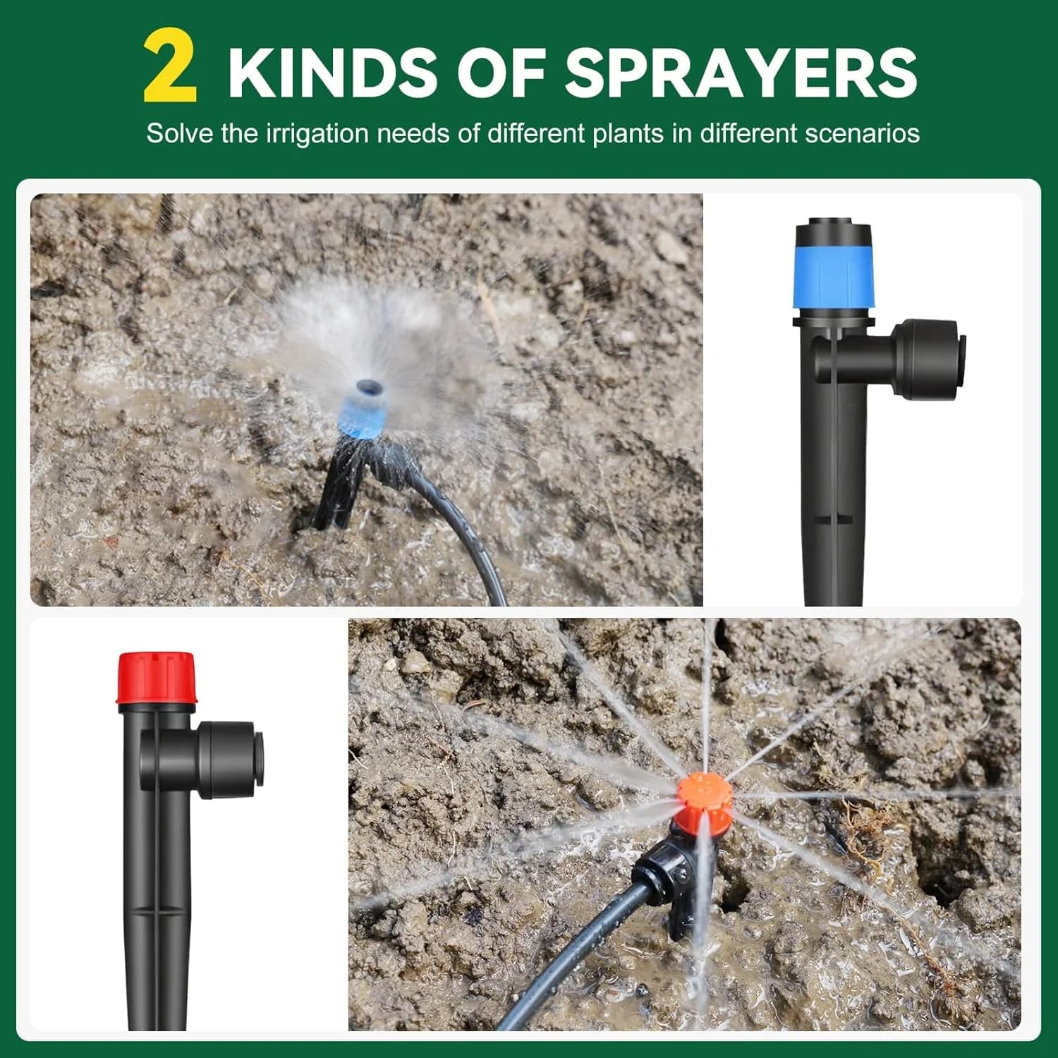 IrriNex 233 ft Drip Irrigation System Kit 16FT Main tube+75FT 1/4" tube option view 3