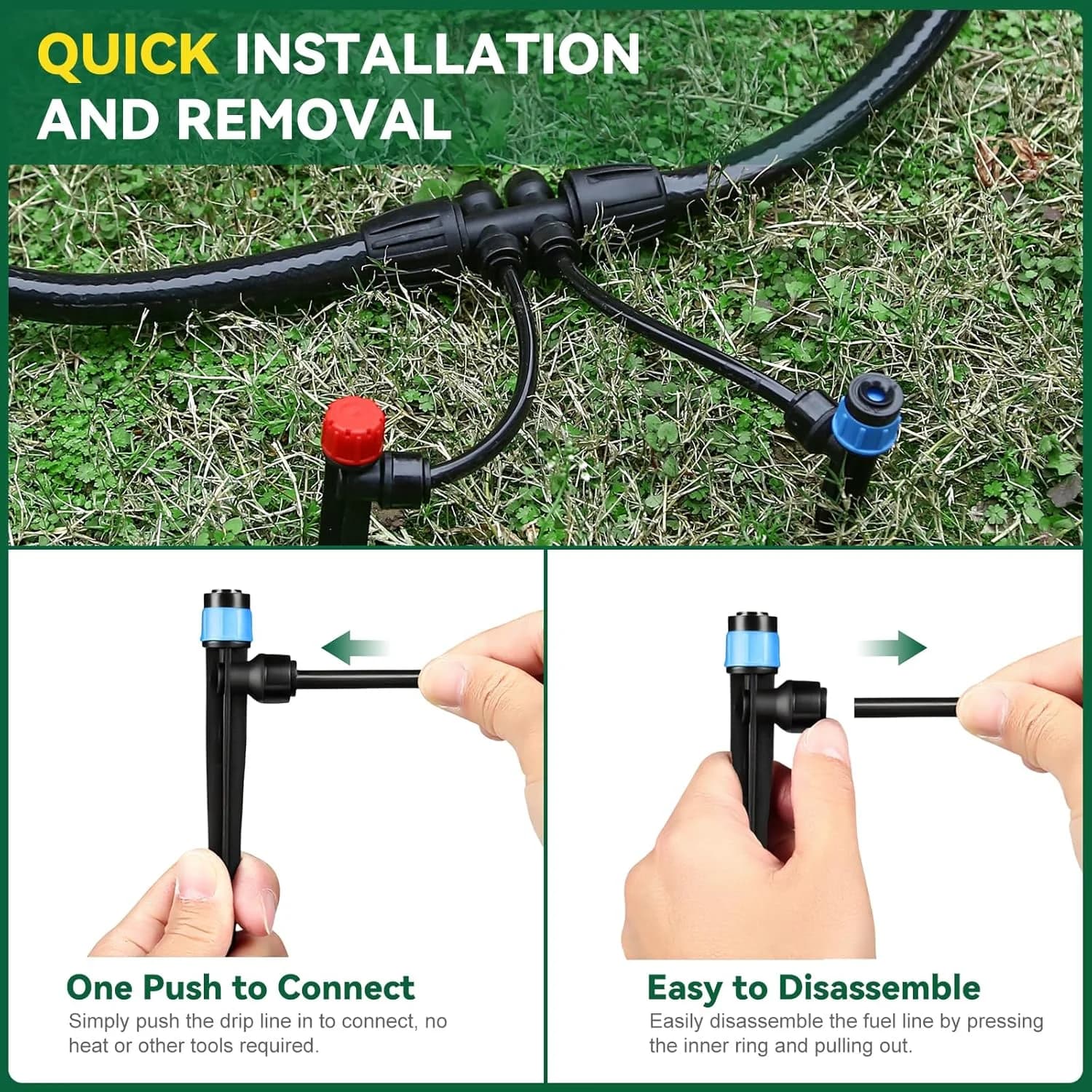 IrriNex 233 ft Drip Irrigation System Kit 16FT Main tube+75FT 1/4" tube option view 5