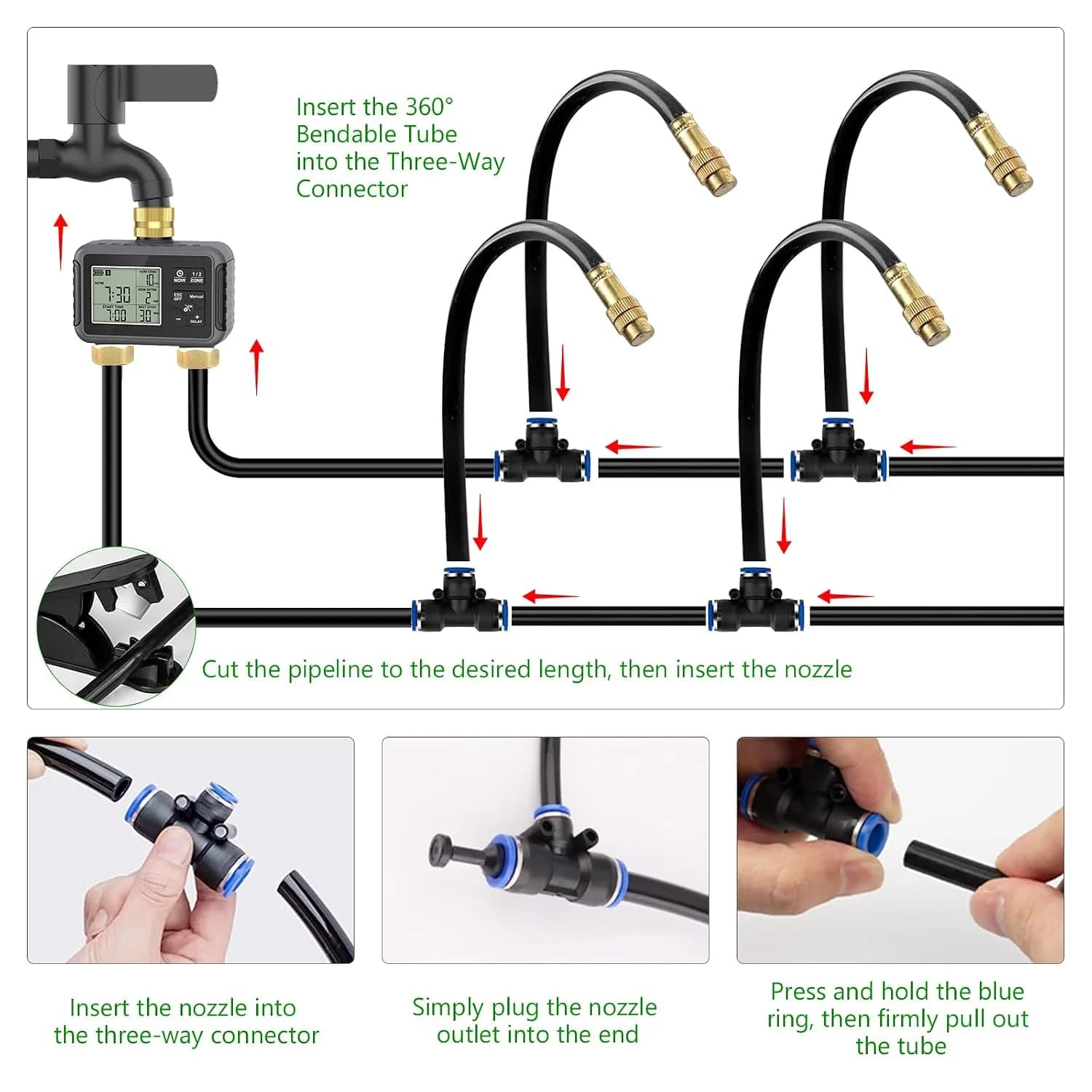 IrriNex 120 ft Drip Irrigation System Kit component view 4