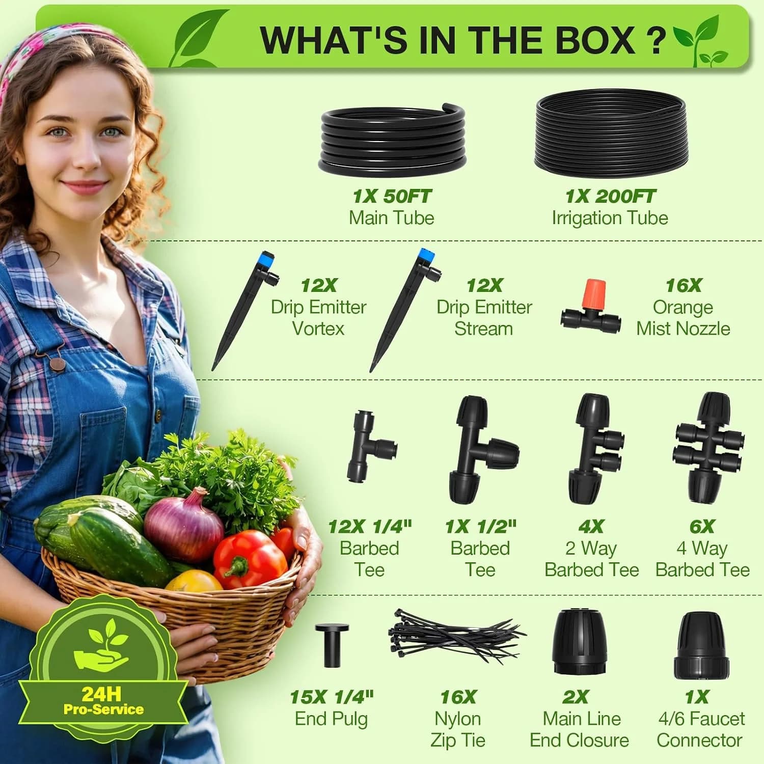 IrriNex 250 ft Drip Irrigation System Kit component view 7