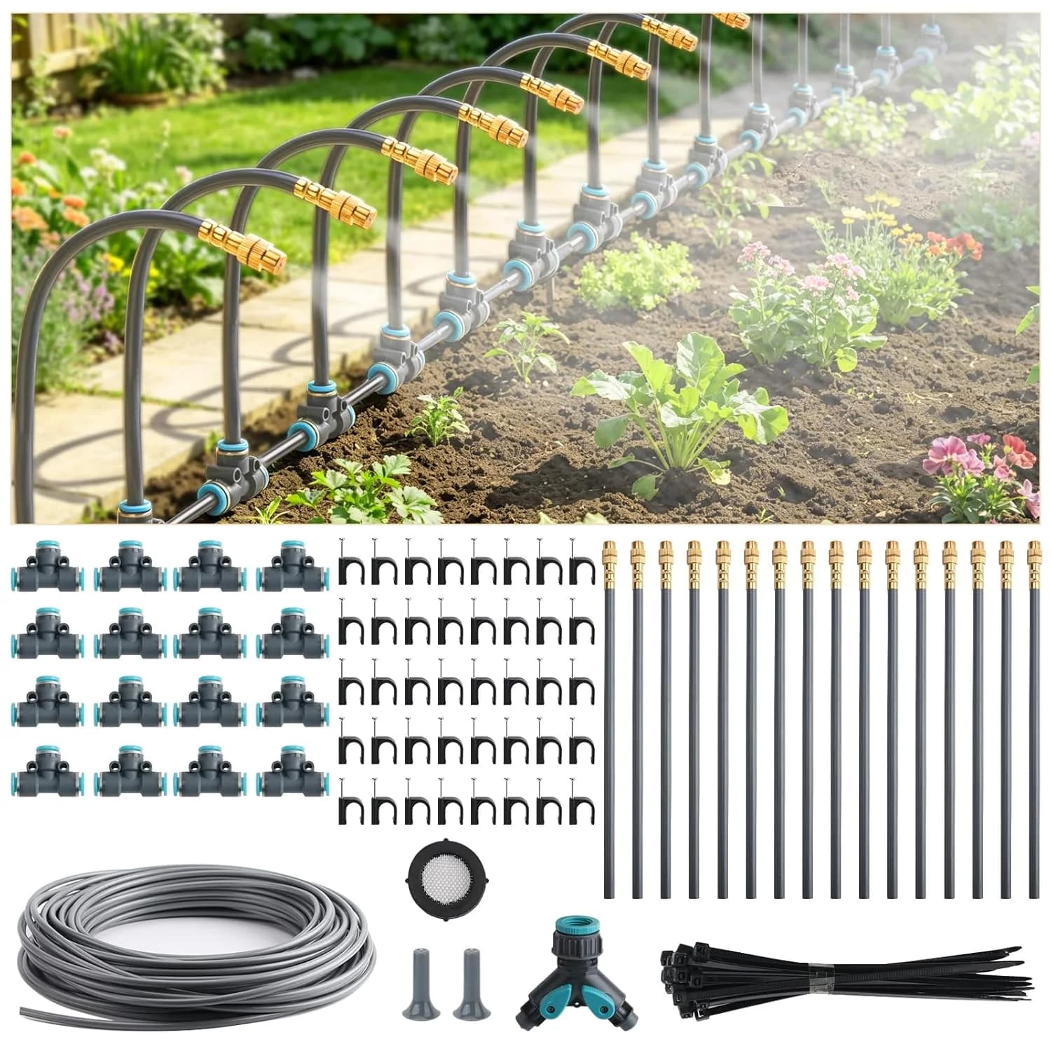IrriNex 100 ft Drip Irrigation Kit – Model IRK-B8FR81