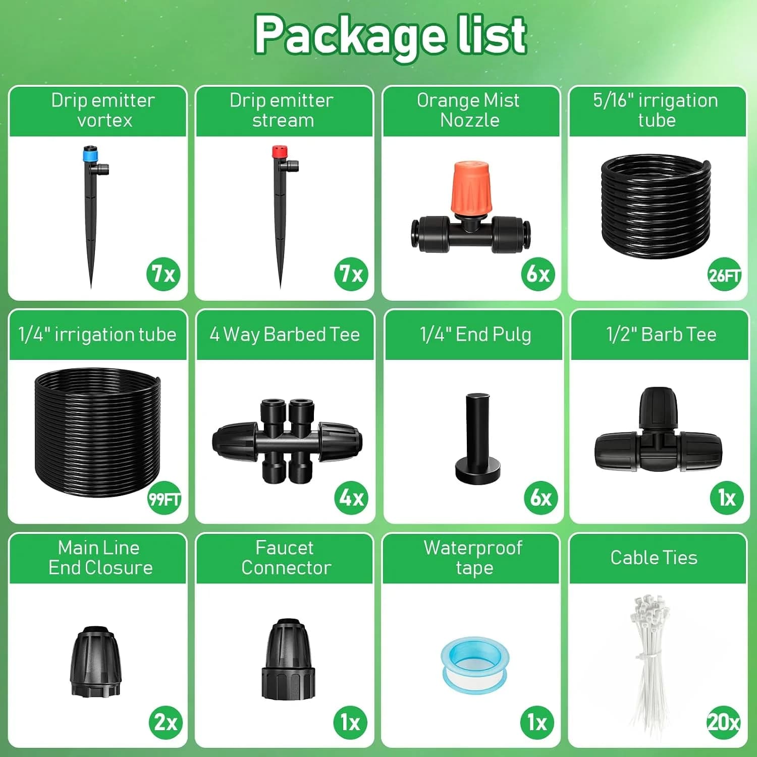 IrriNex 125 ft Drip Irrigation System Kit component view 5