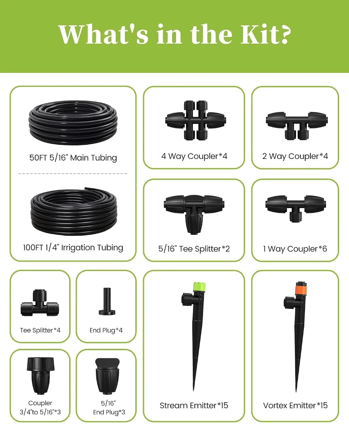 IrriNex 50 ft Drip Irrigation System Kit component view 8