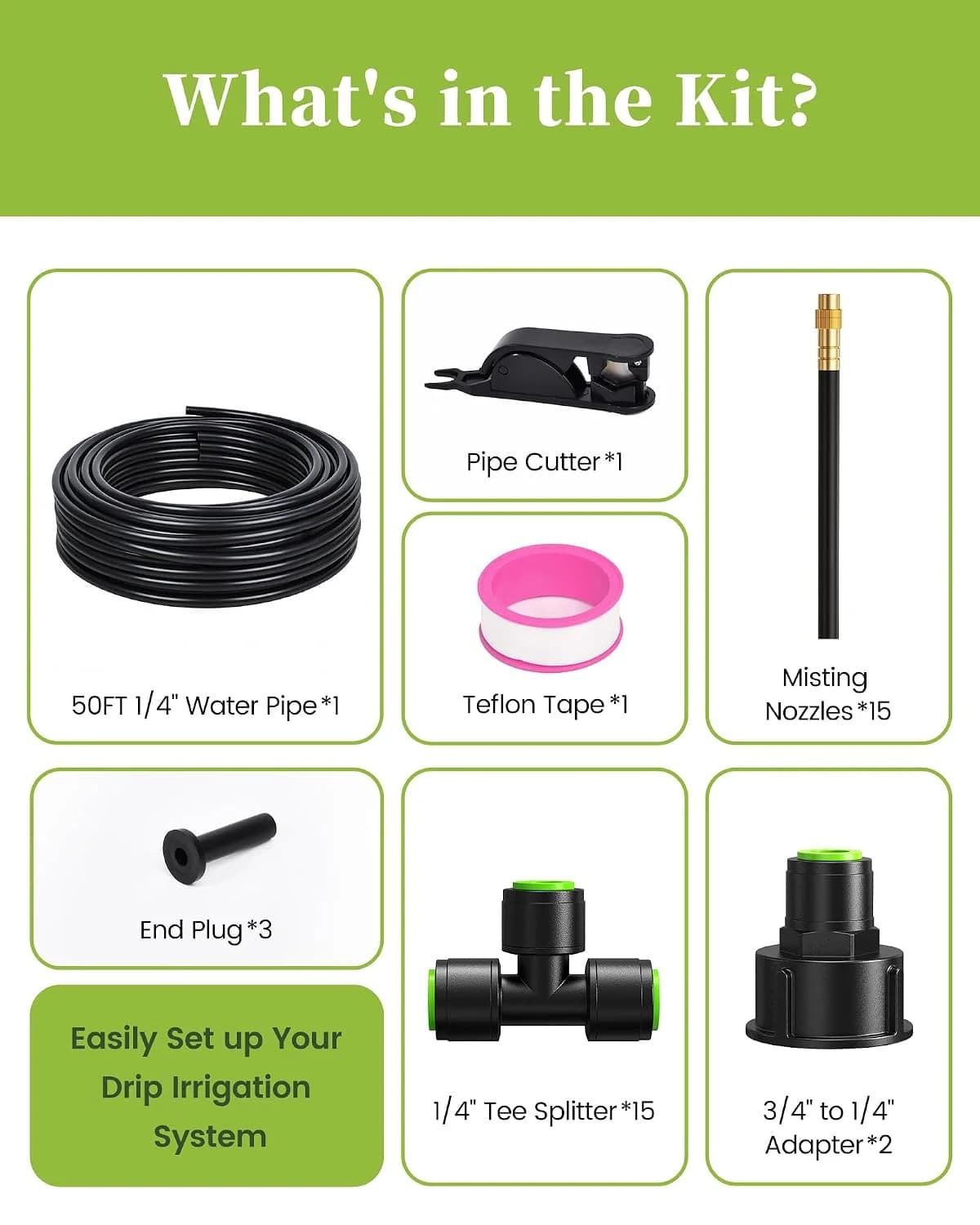 IrriNex 50 ft Drip Irrigation System Kit component view 7