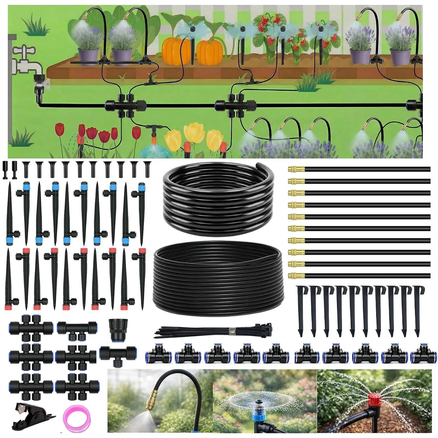 IrriNex 240 ft Drip Irrigation Kit – Model IRK-NDY98X