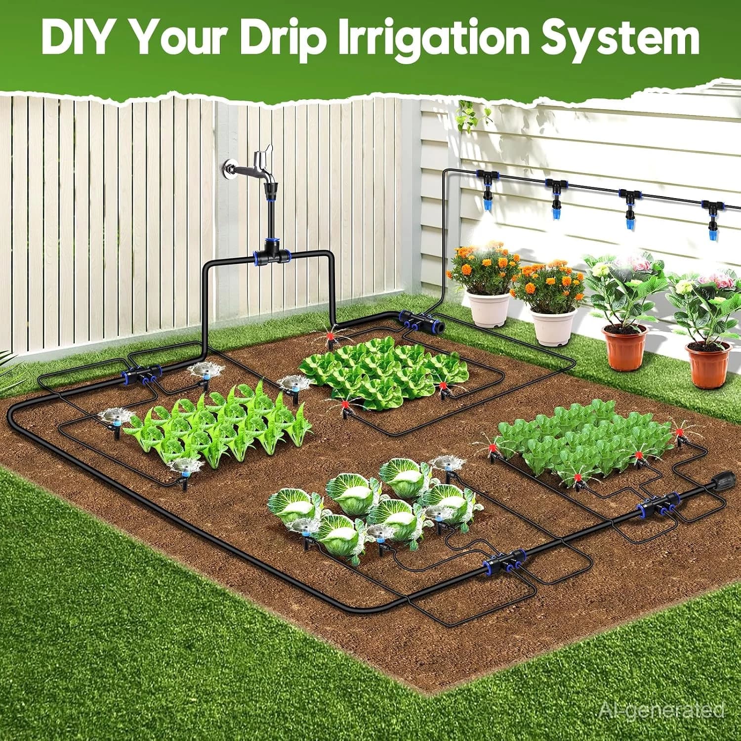 IrriNex 240 ft Drip Irrigation System Kit component view 7