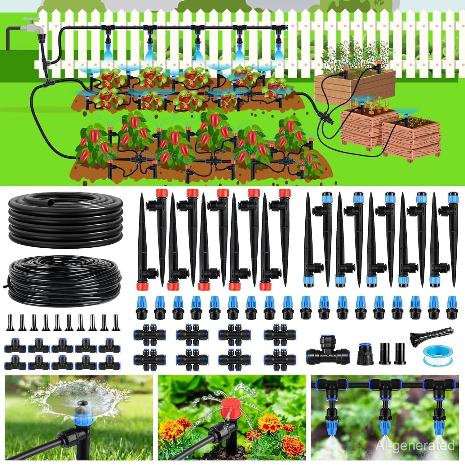 IrriNex 240 ft Drip Irrigation Kit – Model IRK-R8WJNL