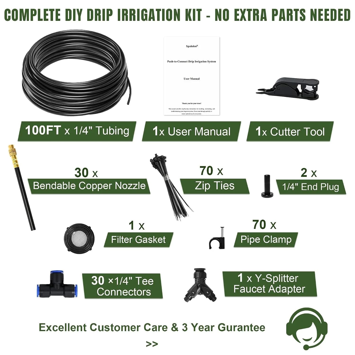 IrriNex 100 ft Garden Misting and Cooling Kit component view 6