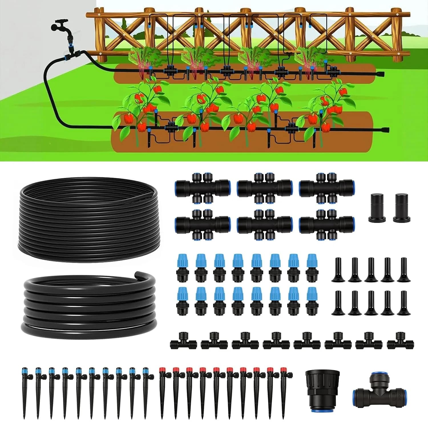 IrriNex 100 ft Drip Irrigation System Kit 230FT option view 2