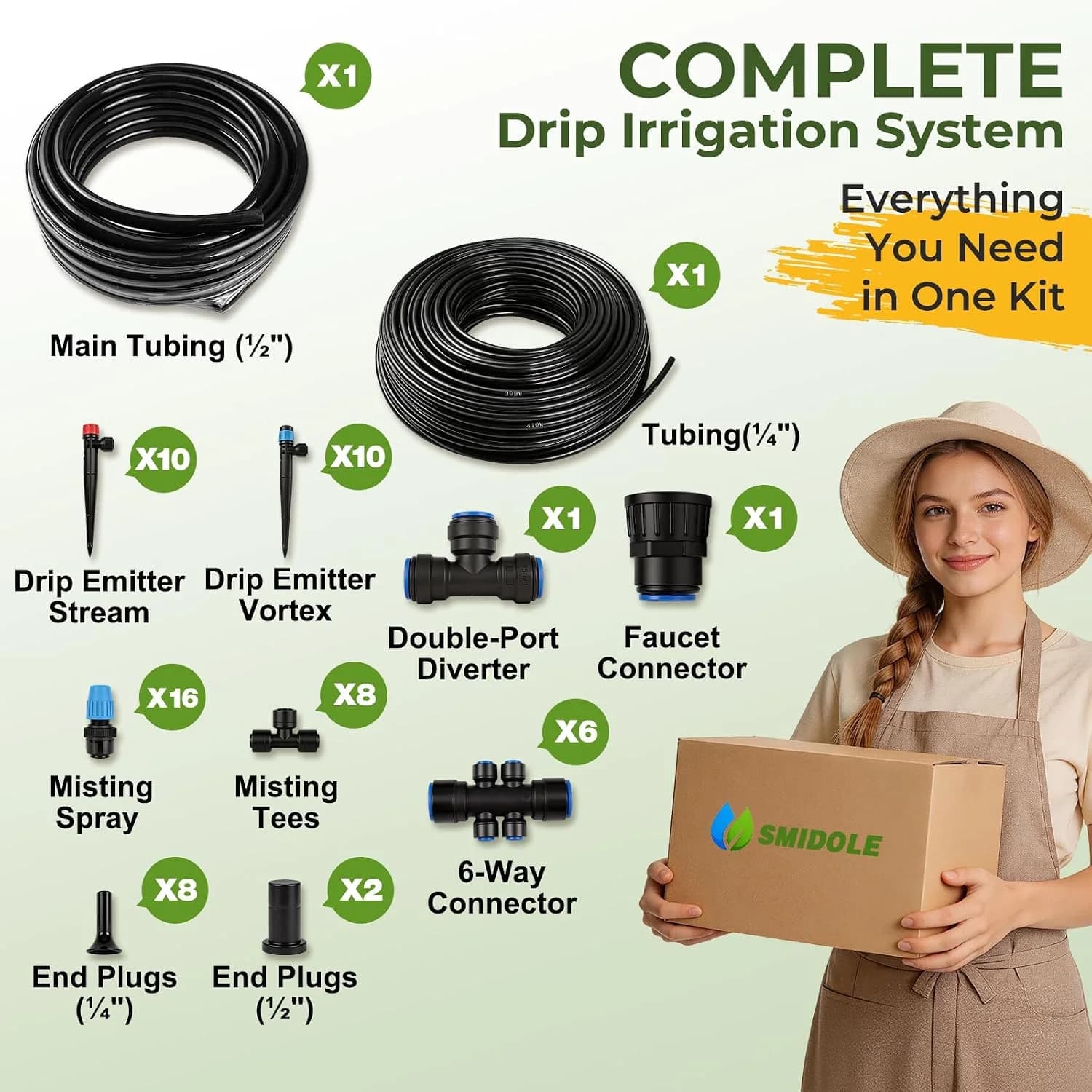 IrriNex 100 ft Drip Irrigation System Kit 230FT option view 8