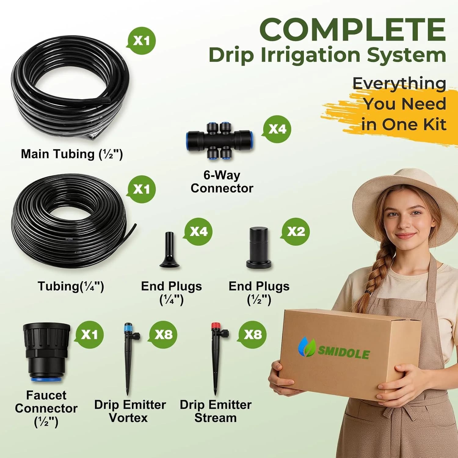 IrriNex 100 ft Drip Irrigation System Kit component view 7