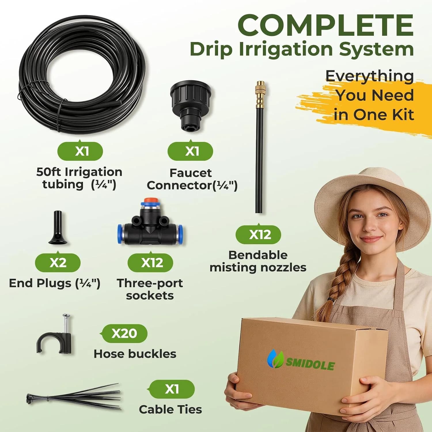 IrriNex 50 ft Drip Irrigation System Kit component view 7