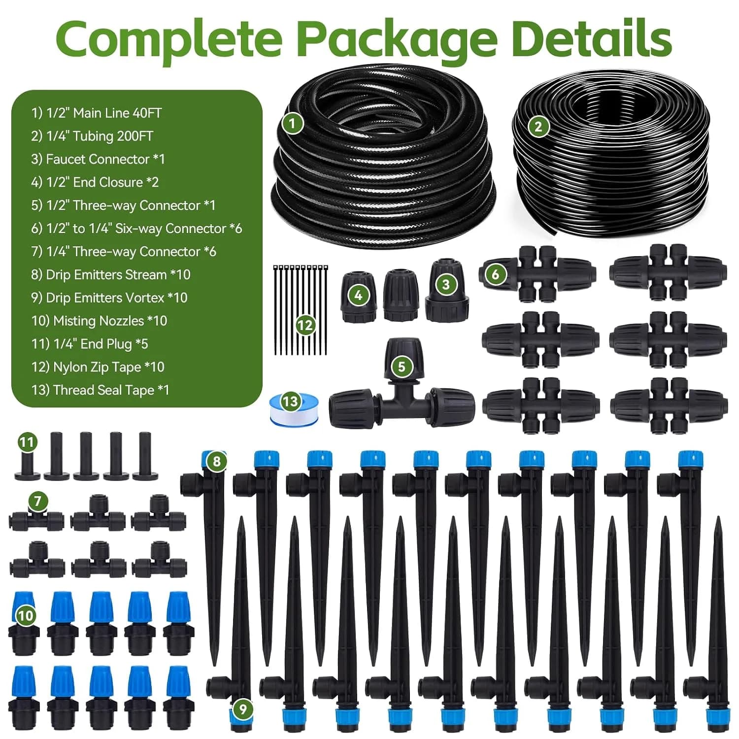 IrriNex 250 sq ft Drip Irrigation System Kit component view 7