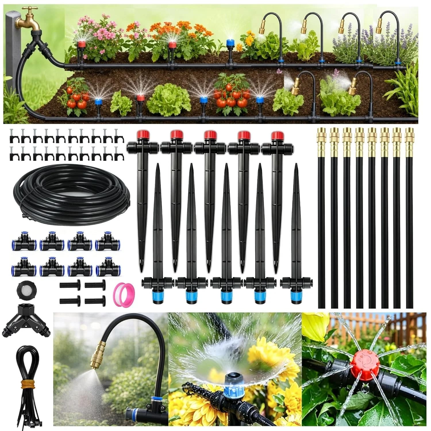 IrriNex 50 ft Drip Irrigation System Kit 120FT option view 1