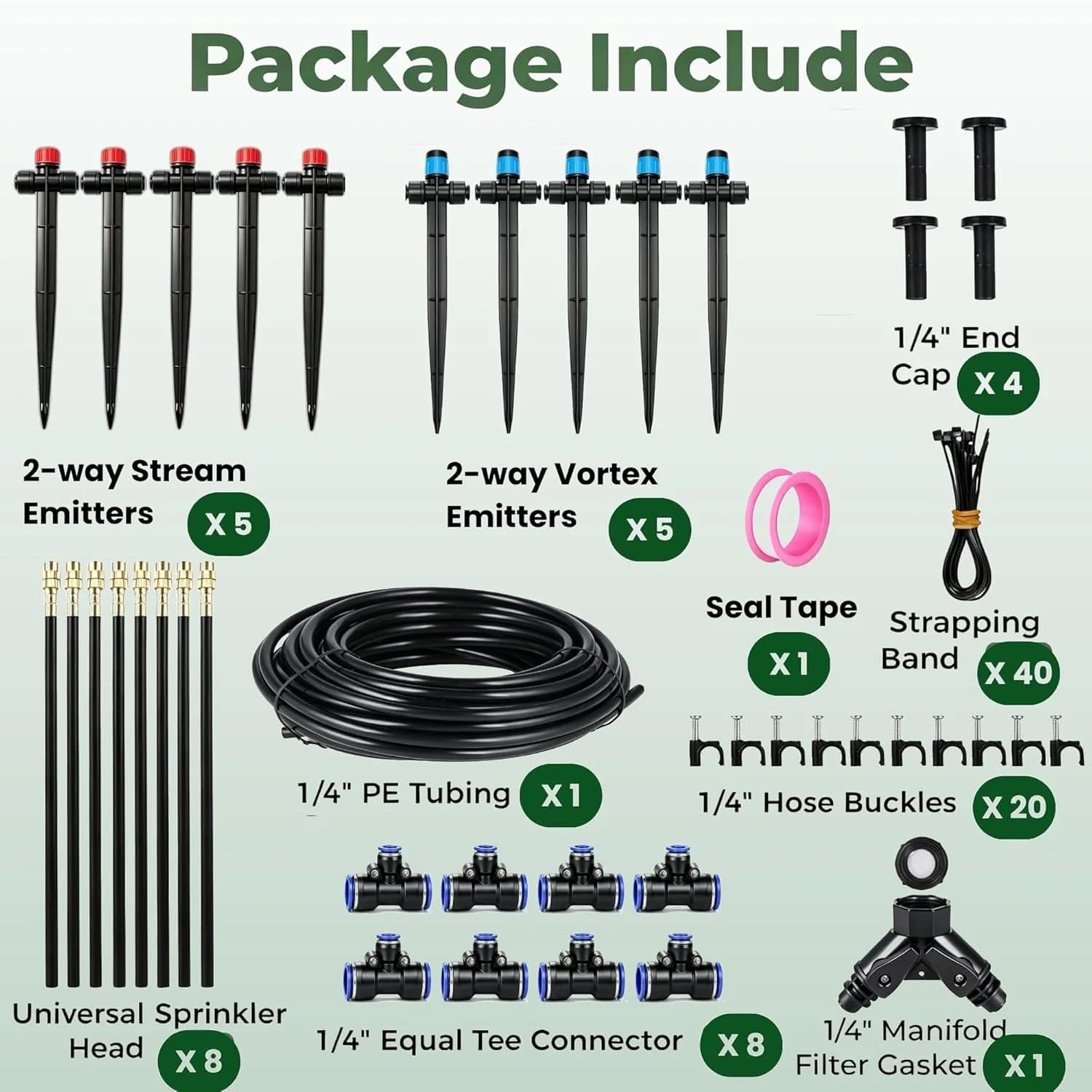 IrriNex 50 ft Drip Irrigation System Kit 120FT option view 2