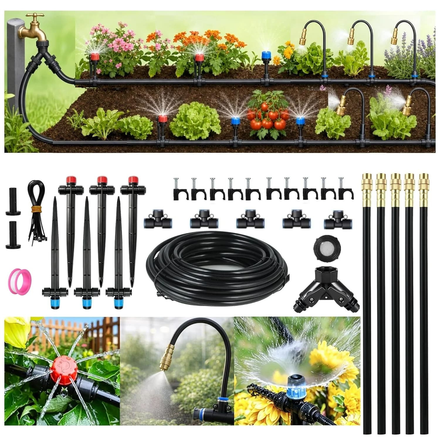 IrriNex 50 ft Drip Irrigation Kit – Model IRK-SB6Q35