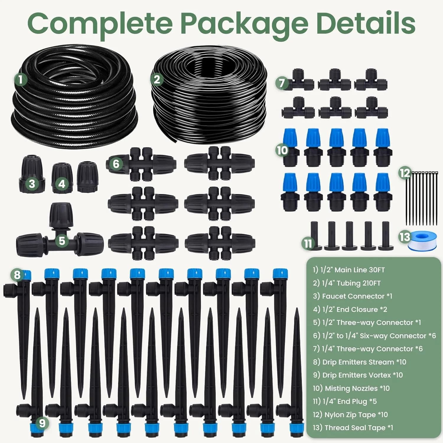 IrriNex 240 ft Drip Irrigation System Kit component view 3