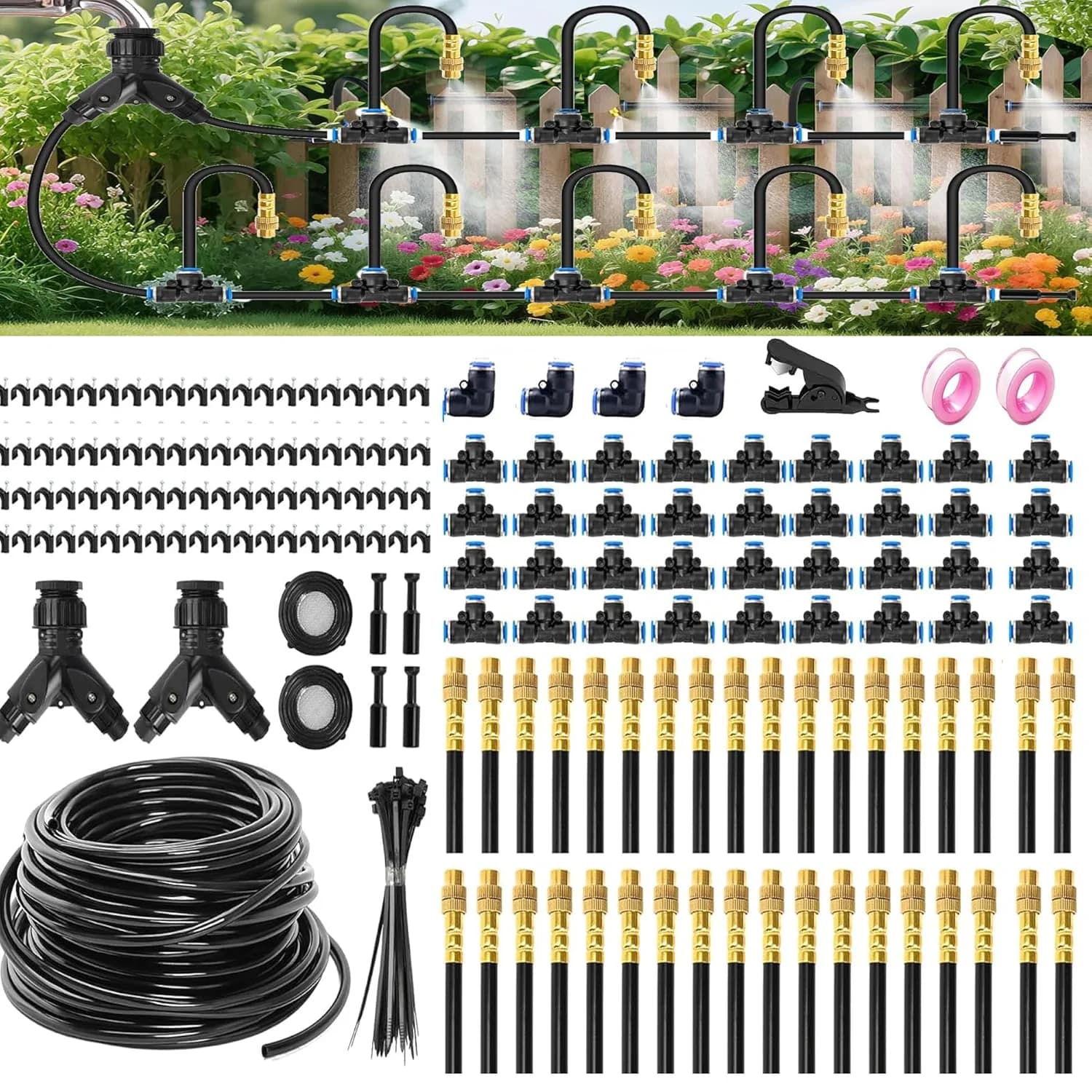 IrriNex 200 ft Quick-Connect Drip Irrigation System Kit – Model IRK-F5TKGB