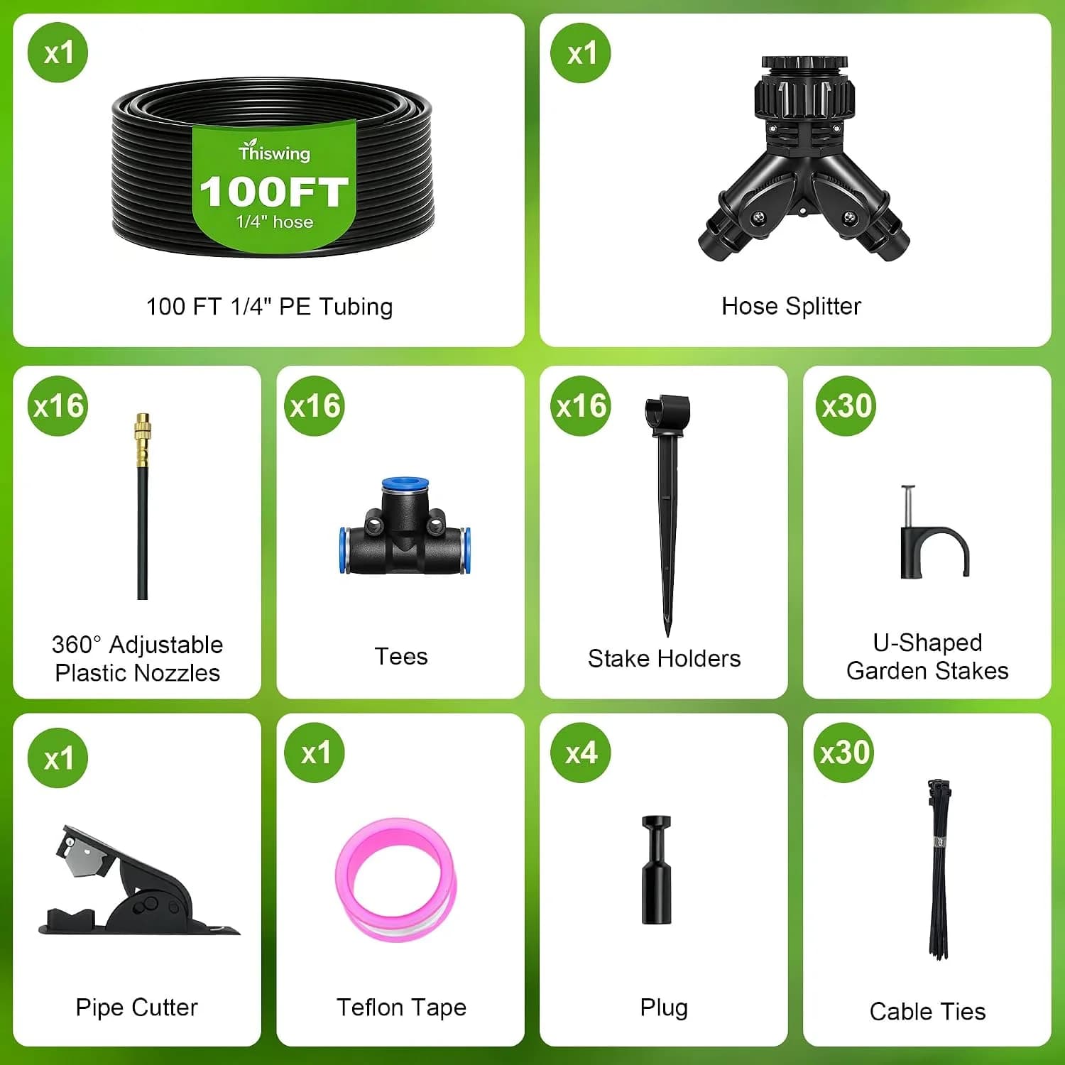 IrriNex 100 ft Garden Misting and Cooling Kit component view 8