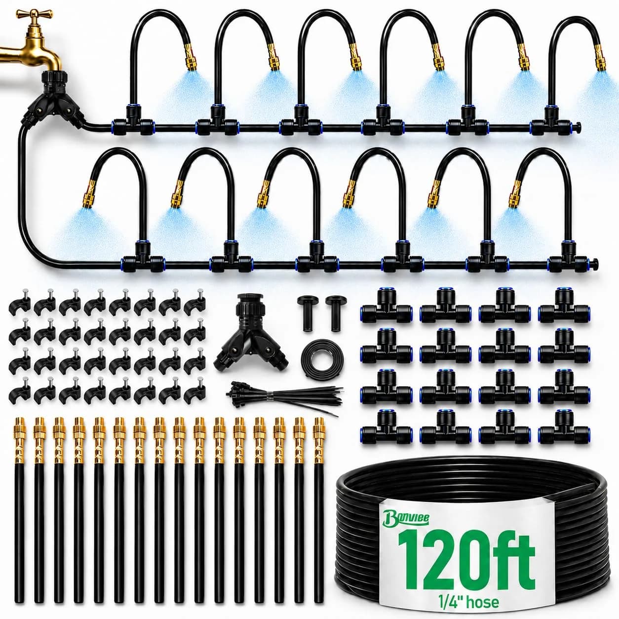 IrriNex 120 ft Drip Irrigation Kit – Model IRK-8YRTXX