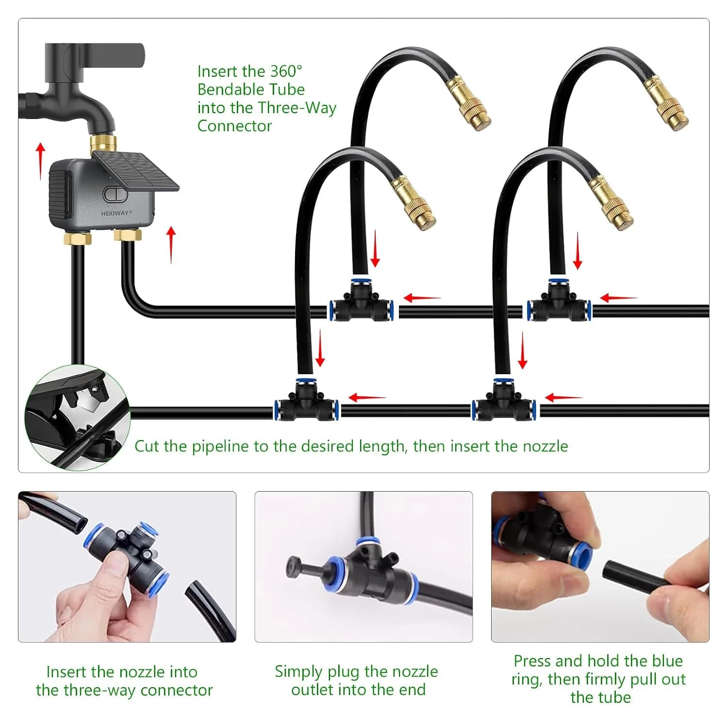IrriNex 120 ft Drip Irrigation System Kit component view 6