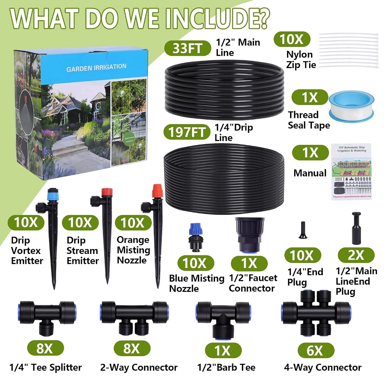IrriNex 230 ft Drip Irrigation System Kit component view 5
